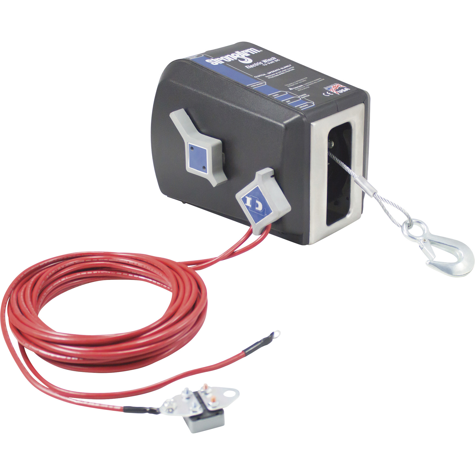 Dutton-Lainson StrongArm 12 Volt DC Powered Electric Winch, 1500-Lb. Capacity, Galvanized Aircraft Cable, Model# SA5000DC